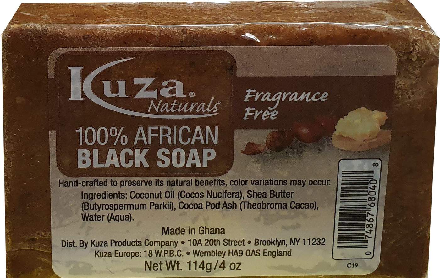 Interesseren ledematen oppervlakte Kuza 100% African Black Soap with Shea Butter Fragnance Free 114 gr | Fix  My Hair | Voor 16.00u morgen in huis!